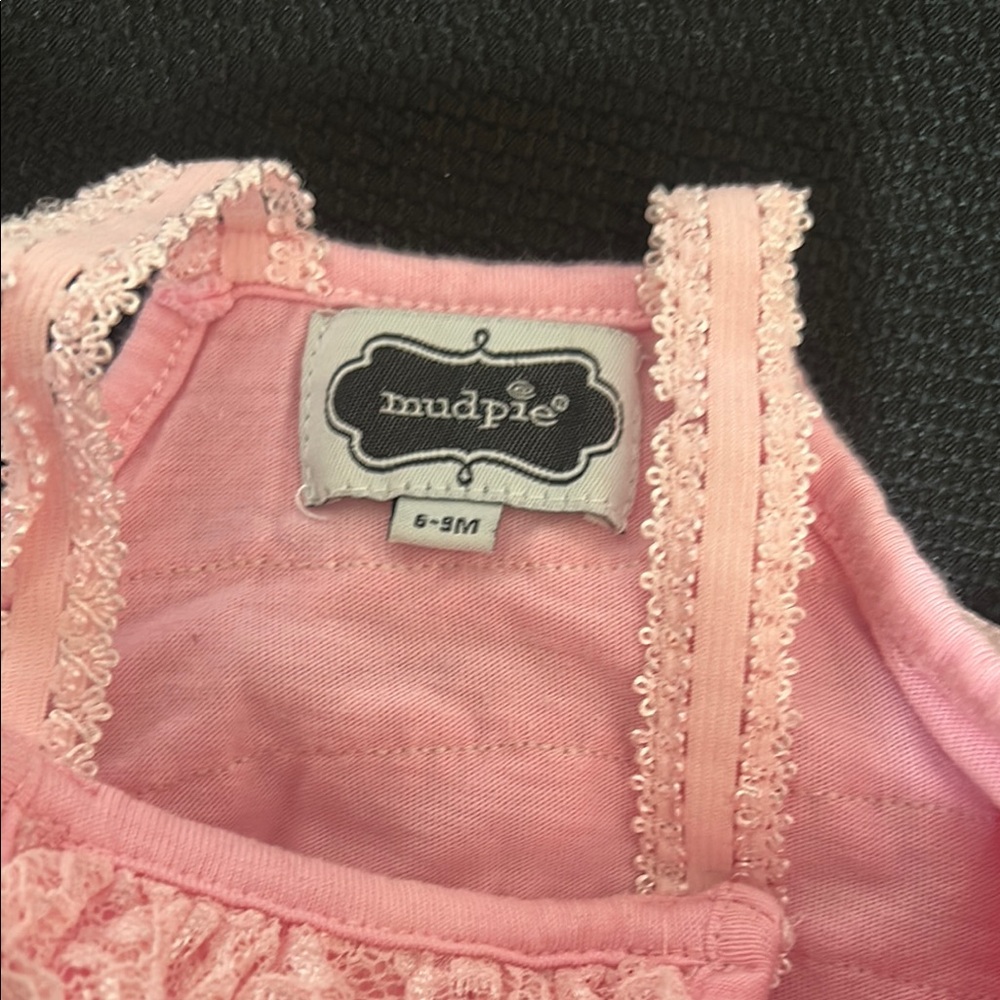 Pink Lace Ruffle Baby Romper - Picture 3 of 4